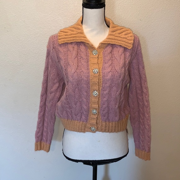 Lush Sweaters - NWT Lush Bradie Crop Cable Knit Cardigan Sweater
